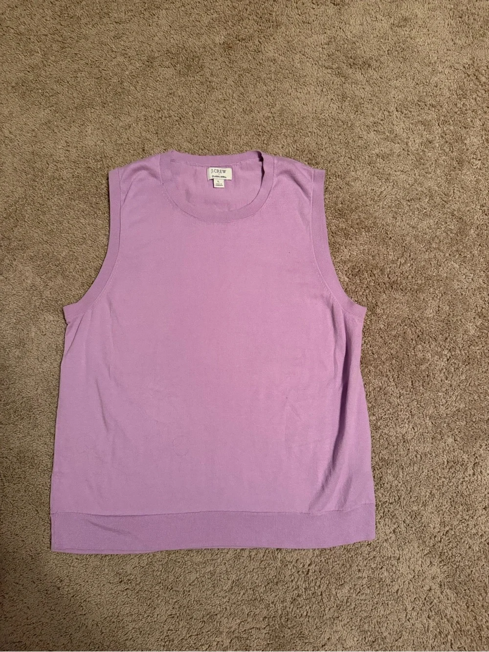 J.Crew Classic Shell Sleeveless Sweater Top Lilac Size L